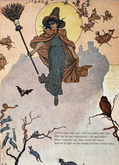 Sabbath of evil witches and animals by Kate Greenaway