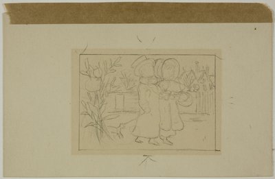Two Figures Walking by Kate Greenaway
