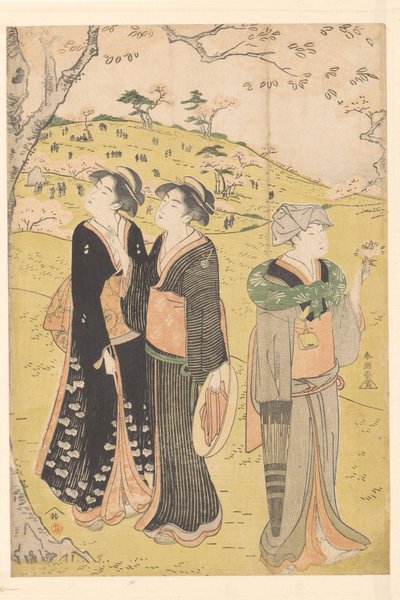 Admiring the Cherry Blossoms at Asukayama by Katsukawa Shuncho