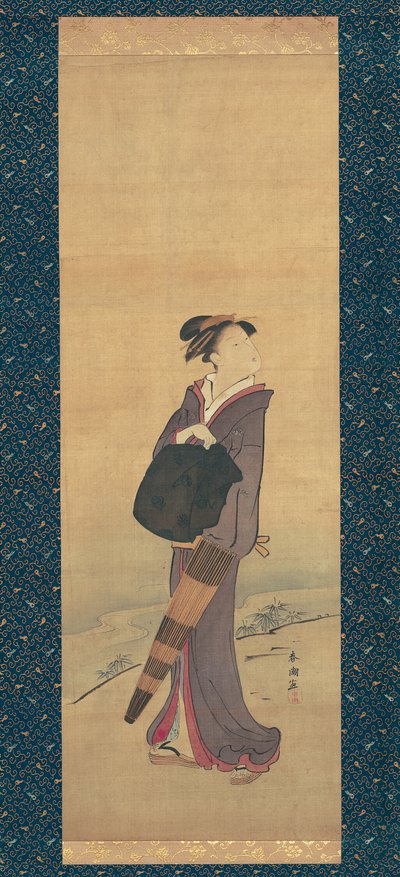 Girl on River Bank by Katsukawa Shuncho