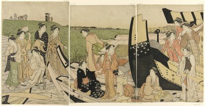 Pleasure Boats at a Landing by Katsukawa Shuncho