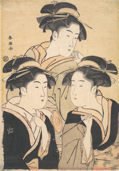 Three Beauties, late 18th century by Katsukawa Shuncho