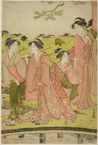 Women Visiting an Inari Shrine by Katsukawa Shuncho
