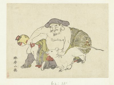 Daikoku and his Rat by Katsukawa Shunzan