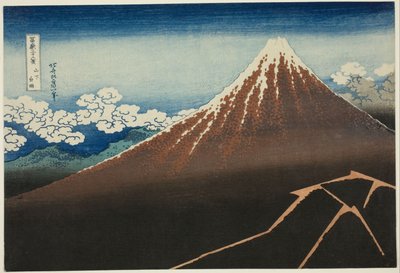 Shower Below the Summit by Katsushika Hokusai