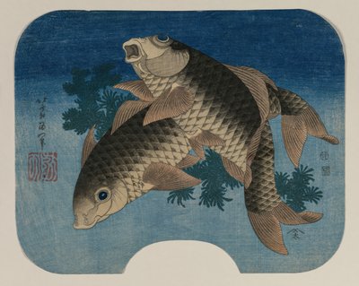 Carp Swimming by Water Weeds, 1831 by Katsushika Hokusai