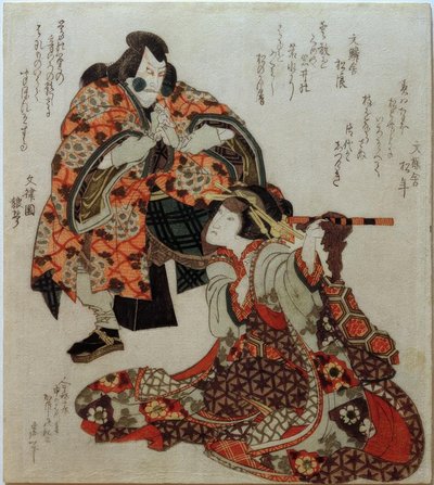 The Actor Ichikawa Danjuro and Iwai Kumesaburo by Katsushika Hokusai