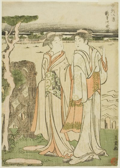 Evening Bell at Mii Temple by Katsushika Hokusai