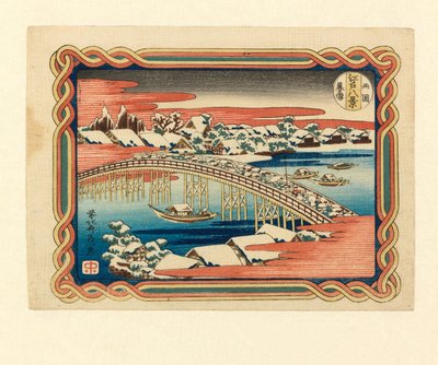Evening snow at Ryogoku, c.1833 by Katsushika Hokusai