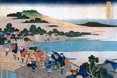 Fukui Bridge, Province of Echizen by Katsushika Hokusai