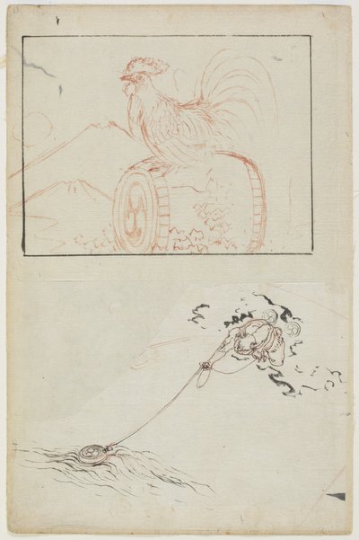 God of Thunder and His Drum by Katsushika Hokusai