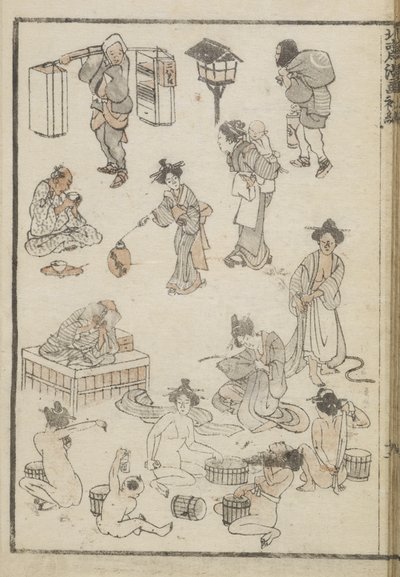 Japanese Bathing by Katsushika Hokusai