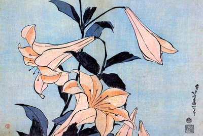 Lilies by Katsushika Hokusai