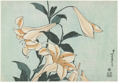 Lilies by Katsushika Hokusai