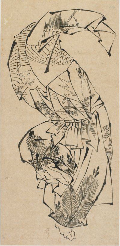Male Dancer, Manzai, Late 18th-Early 19th Century by Katsushika Hokusai