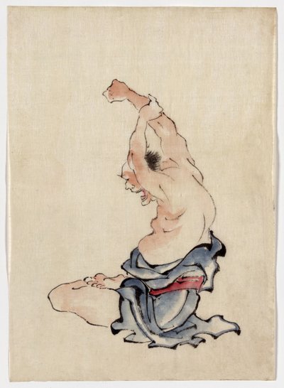 Man Stretching, Published 1830-50 by Katsushika Hokusai