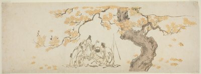 Night Watchmen Under Maple Tree by Katsushika Hokusai