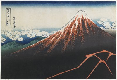 Rainstorm beneath the Summit, 1831-1834 by Katsushika Hokusai