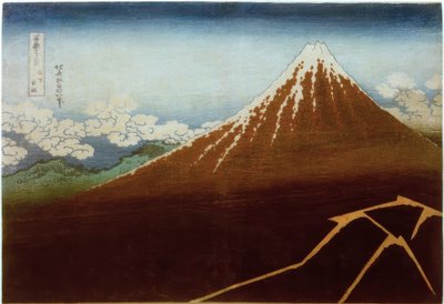 Rain Shower Under the Summit by Katsushika Hokusai