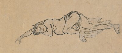 Sleeping Man by Katsushika Hokusai