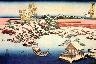Snowscape by the Sumida River by Katsushika Hokusai