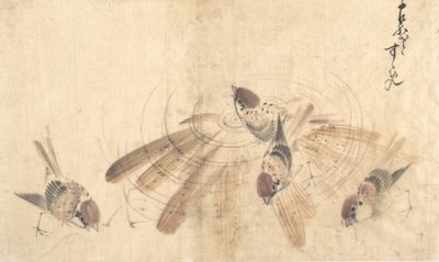 Sparrows, ca. 1825 by Katsushika Hokusai