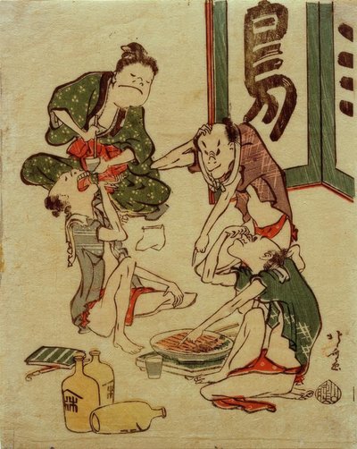 Drinking Party by Katsushika Hokusai