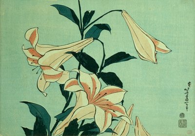 Trumpet Lilies by Katsushika Hokusai