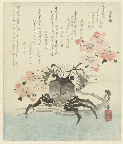 Crab with Cherry Blossom by Katsushika Taito II