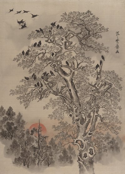 Flock of Crows at Dawn by Kawanabe Kyosai