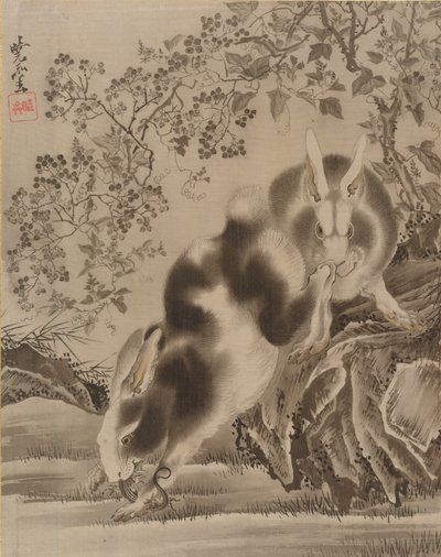 Rabbits, ca. 1887 by Kawanabe Kyosai