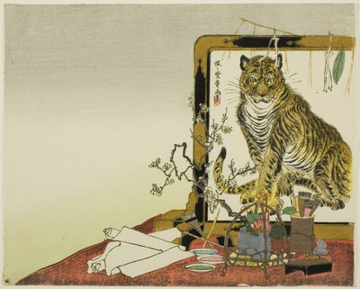Standing Screen (Tsuitate) of a Tiger by Kawanabe Kyosai