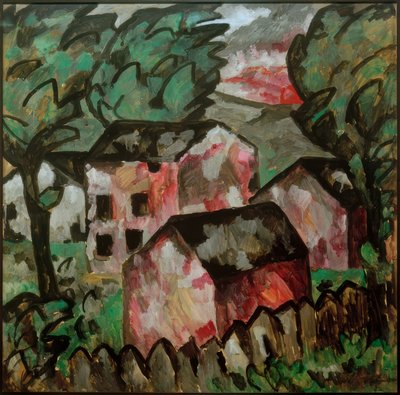 Landscape with Three Red Houses by Kazimir Severinovich Malevich