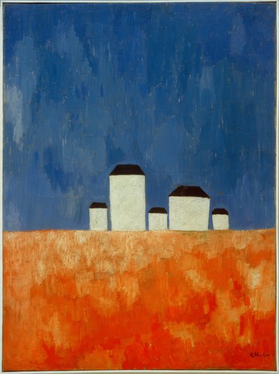 Landscape with Five Houses by Kazimir Severinovich Malevich
