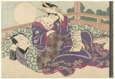 Lovers by Full Moon by Keisai Eisen (attributed to)