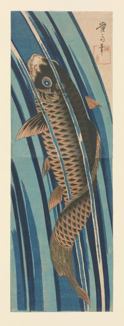 Carp Swimming Upstream by Keisai Eisen