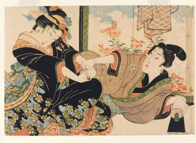 Lovers by a Painted Screen by Keisai Eisen