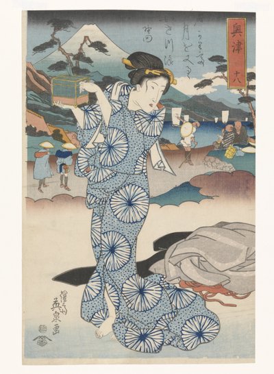 Standing Woman with Box by Keisai Eisen