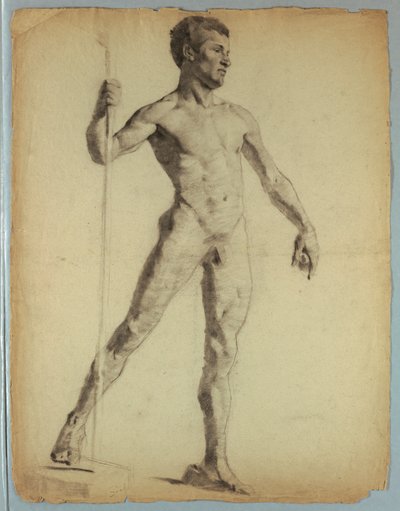 Nude Study of Man Walking by Kenyon Cox