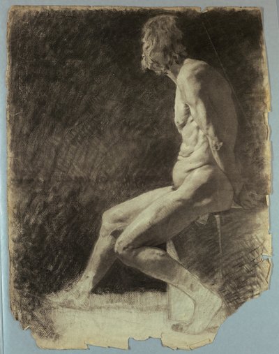 Nude Study of Seated Man by Kenyon Cox