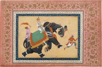 Prince Riding an Elephant by Khem Karan