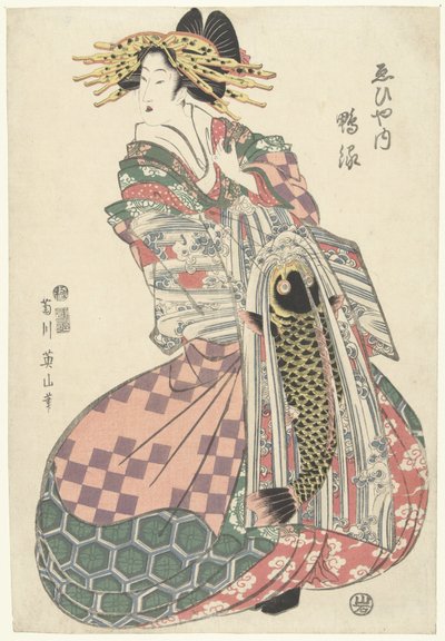 Courtesan from the Ebiya House by Kikugawa Eizan