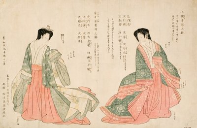 Women Wearing Two Court Costumes by Kikukawa Eizan