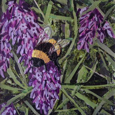 Buzz - Bumble Bee On Lavender by Kirstie Adamson