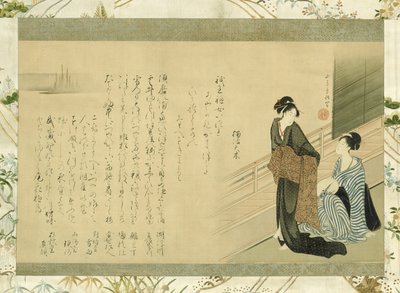 Two Beauties on a Veranda by Kitao Masanobu