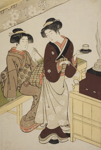 The Sakuragawa Teahouse by Kitao Shigemasa