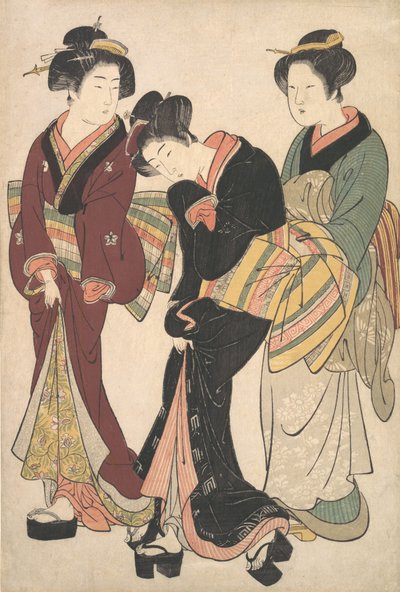 Two Geishas and a Maid, ca. 1790 by Kitao Shigemasa