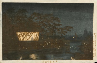 Koromo River below the Temple Tennoji by Kiyochika Kobayashi