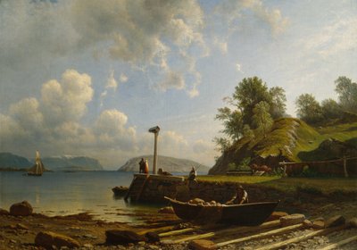 Coast Landscape with Houses by Knud Andreassen Baade