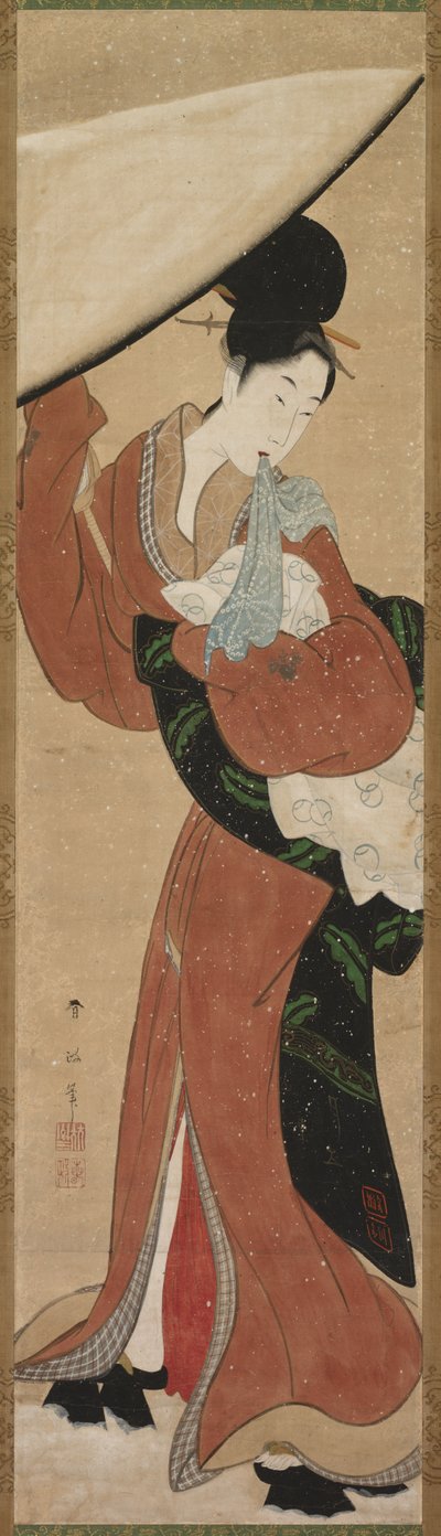 Lady with a Parasol by Koikawa Harumasa